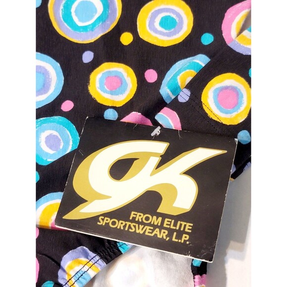 GK Elite VTG Retro 60s Concentric Circles LS Cotton Leotard Bodysuit AS Adult S - Picture 8 of 15